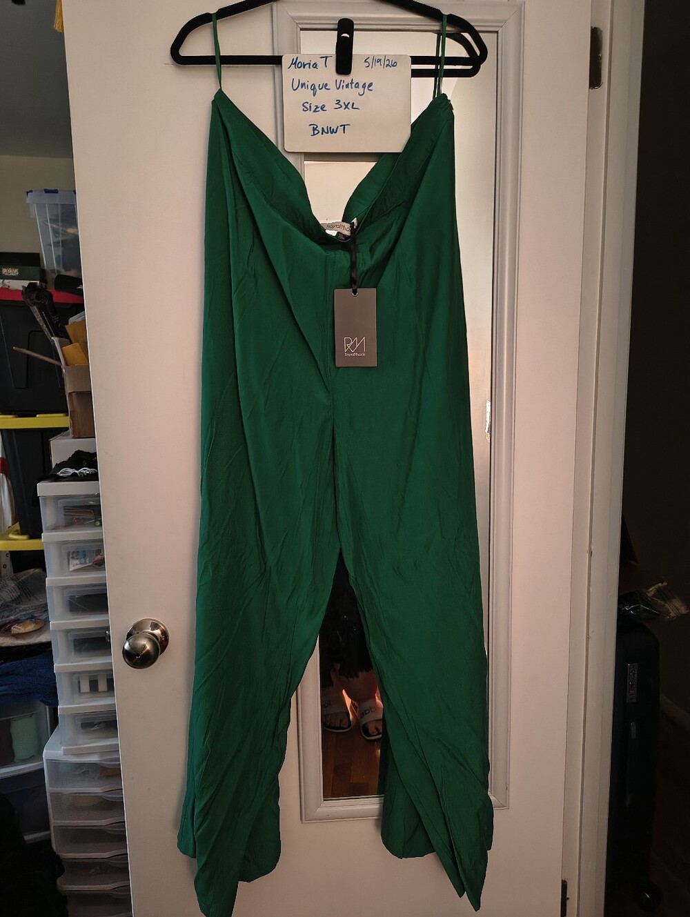 Unique Vintage Banned Plus Size Green Elizabeth Palazzo Trousers 3x BNWT